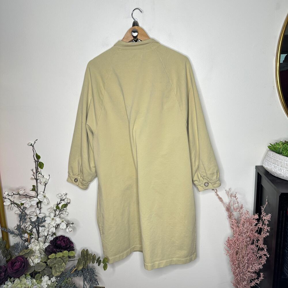 MADEWELL Structured Terry Longline Coat Pale Lichen Yellow Tan Sz M $128 {3P49} - Picture 3 of 6